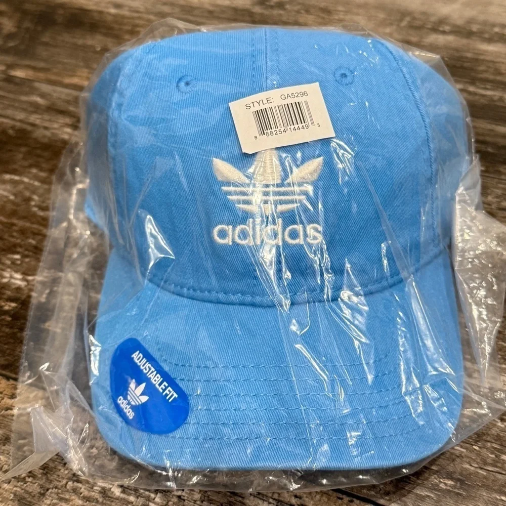 Adidas Originals Hat Relaxed Strapback Pulse Blue White Mens Cap Logo Golf NWT - Picture 2 of 11